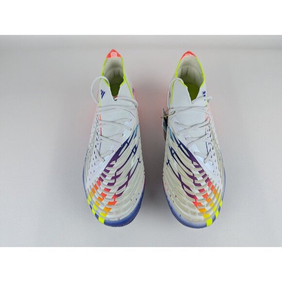 Adidas Predator Edge.1 SG White Yellow Blue Cleats Mens Size 7 Women’s 8 NEW - Picture 5 of 8